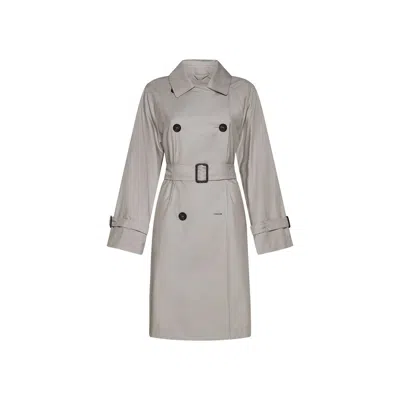 Max Mara Beige Cotton Coat In Gray