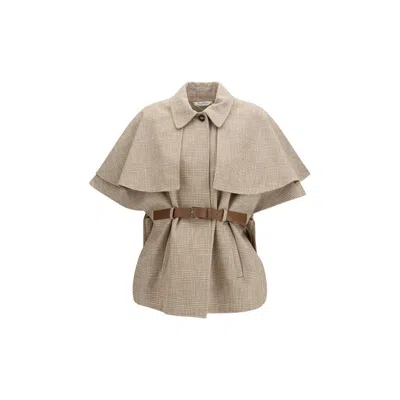 Max Mara Beige Cotton Coat In Brown
