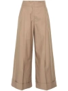 Max Mara Beige Cotton Pant In Brown