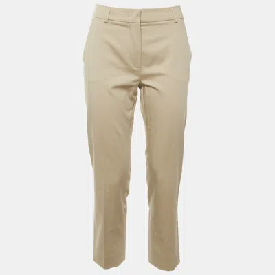 Pre-owned Max Mara Beige Cotton Pants M In Sand