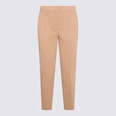 Max Mara Beige Cotton Pegno Pants In Brown