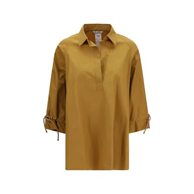 Max Mara Beige Cotton Shirt In Brown