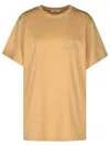 Max Mara Clay-coloured Cotton T-shirt With Logo In Beige