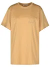 Max Mara Monogram-embroidered Cotton T-shirt In Brown