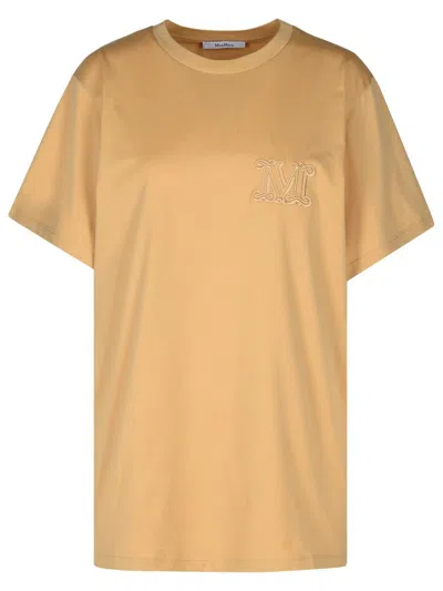 Max Mara Beige Cotton T-shirt In Cream