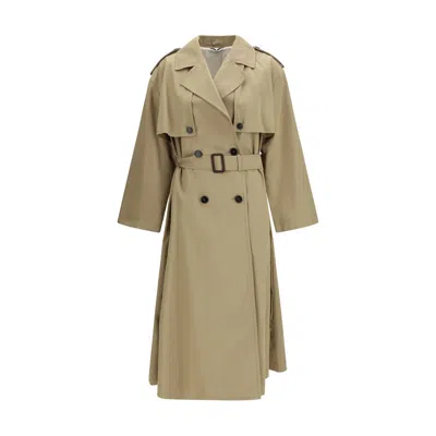 Max Mara Oversized Double-breasted Trench In Brown