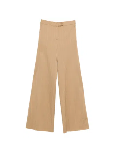 Max Mara Beige Cotton Trousers In Pink