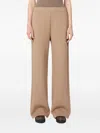 Max Mara Wool-cashmere Wide-leg Trousers In Brown