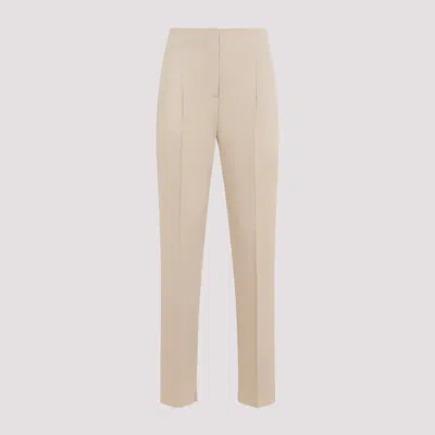 MAX MARA BEIGE COTTON TWILL PANTS