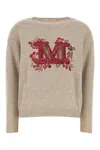 Max Mara Beige Crew-neck Sweater In Beige