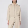 Max Mara Beige Cropped Sweatshirt In Silk Blend In Neutral