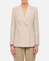 Max Mara Targa Double-breasted Linen Blazer In Beige