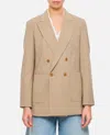 Max Mara Beige Double-breasted Blazer In Blue