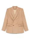 Max Mara Beige Double-breasted Blazer In Brown