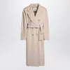 Max Mara Beige Double-breasted Coat In Wool And Cashmere
