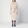 Max Mara Women's Beige Double-breasted Coat In Blue