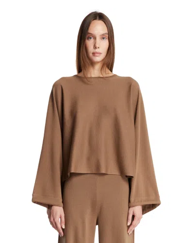 Max Mara Beige Drawstring Sweater In Brown