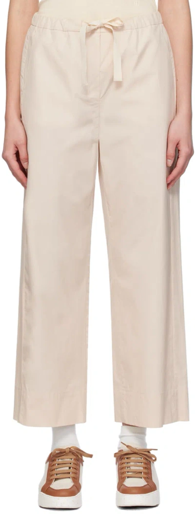 Max Mara Beige Drawstring Trousers In 2 Ivory