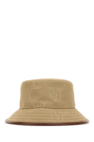 Max Mara Beige Embroidered Tessa Bucket Hat In Printed