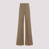 Max Mara Beige Fernet Straight Wool Pants In Brown