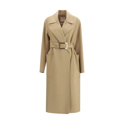 Max Mara Beige Fleece Wool Coat In Neutral