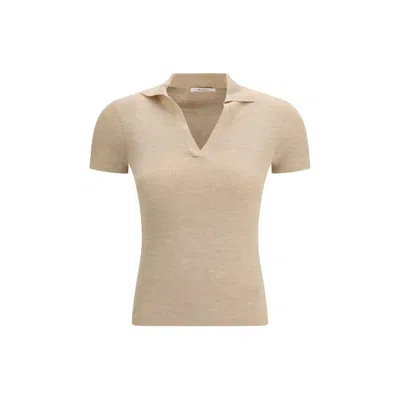 Max Mara Albero V-neck Ribbed T-shirt In Multi