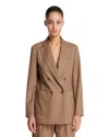 Max Mara Double-breasted Blazer Notch Lapel In Brown