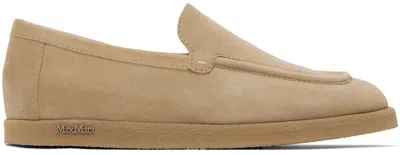 MAX MARA BEIGE GOAT LEATHER LOAFERS