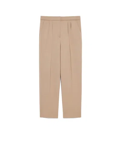 MAX MARA BEIGE HIGH-WAISTED TROUSERS