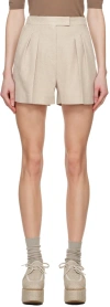 Max Mara Jessica Pleated Shorts In 1 Beige