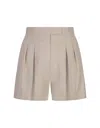 Max Mara Womens Camel Jessica Relaxed-fit Wool Shorts In Brown