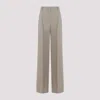 MAX MARA BEIGE JUTA VIRGIN WOOL SEGALE WIDE LEG BUTTONS PANTS