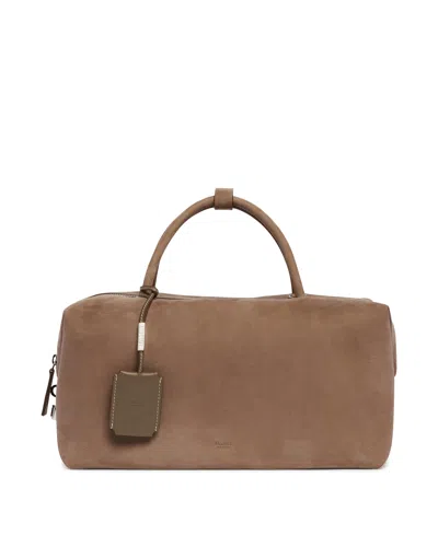 Max Mara Beige Large Bauletto Bag In Brown