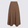 Max Mara Beige Lazio Midi Skirt In Brown
