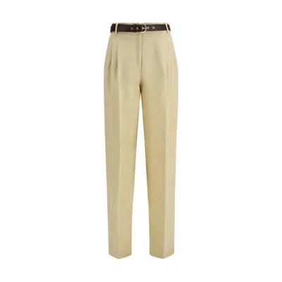 Max Mara Mstsumero Pants In Linen Batavia In Yellow