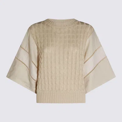 Max Mara Beige Linen Scatola Knitwear In Neutral