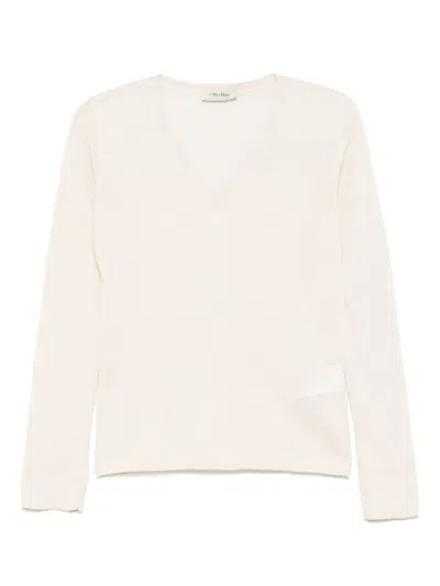 Max Mara Beige Linen Sweatshirt With Relaxed Fit