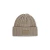 Max Mara English Rib Cashmere Beanie Hats Beige In Brown