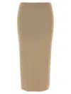 Max Mara Ribbed Texture Midi Length Elastic Waistband Skirt