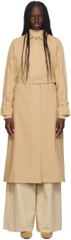 Max Mara Beige Memo Trench Coat In 006 Ecru