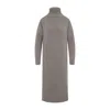 Max Mara High Turtleneck Cashmere Midi Dress In Gray