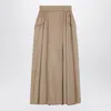 Max Mara Beige Midi Skirt In Camel Drap In Brown