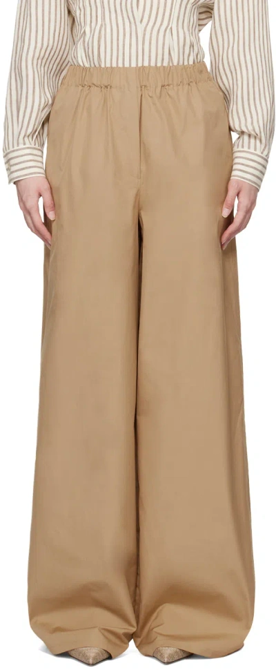MAX MARA BEIGE NAVIGLI TROUSERS