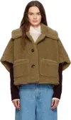 Max Mara Beige Newterzo1 Jacket In Green