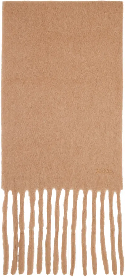 Max Mara Beige Osso Scarf In Brown