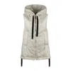 Max Mara Beige Padded Gilet With Hood Made Of Drip-proof Canvas In Gray