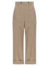 Max Mara Palio Pants Beige In Gray