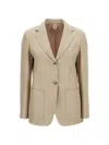 Max Mara Single-breasted Blazer In Brown