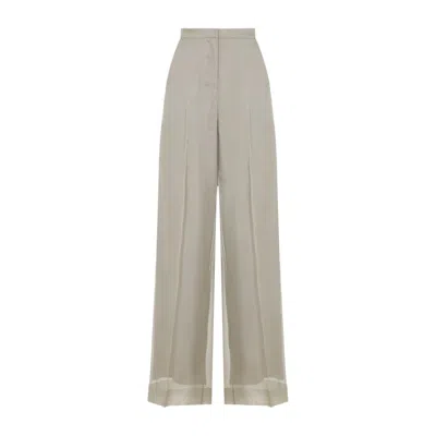 Max Mara Beige Relaxed Flat Front Pants In Neutral