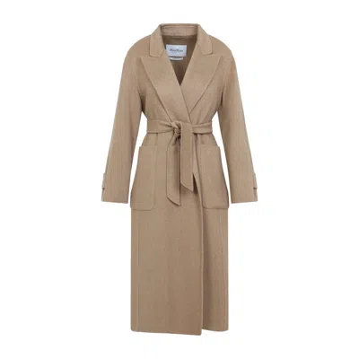 Max Mara Beige Ribelle Camel Coat In Brown